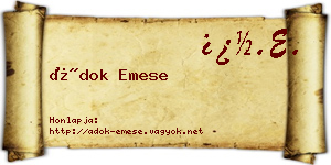 Ádok Emese névjegykártya